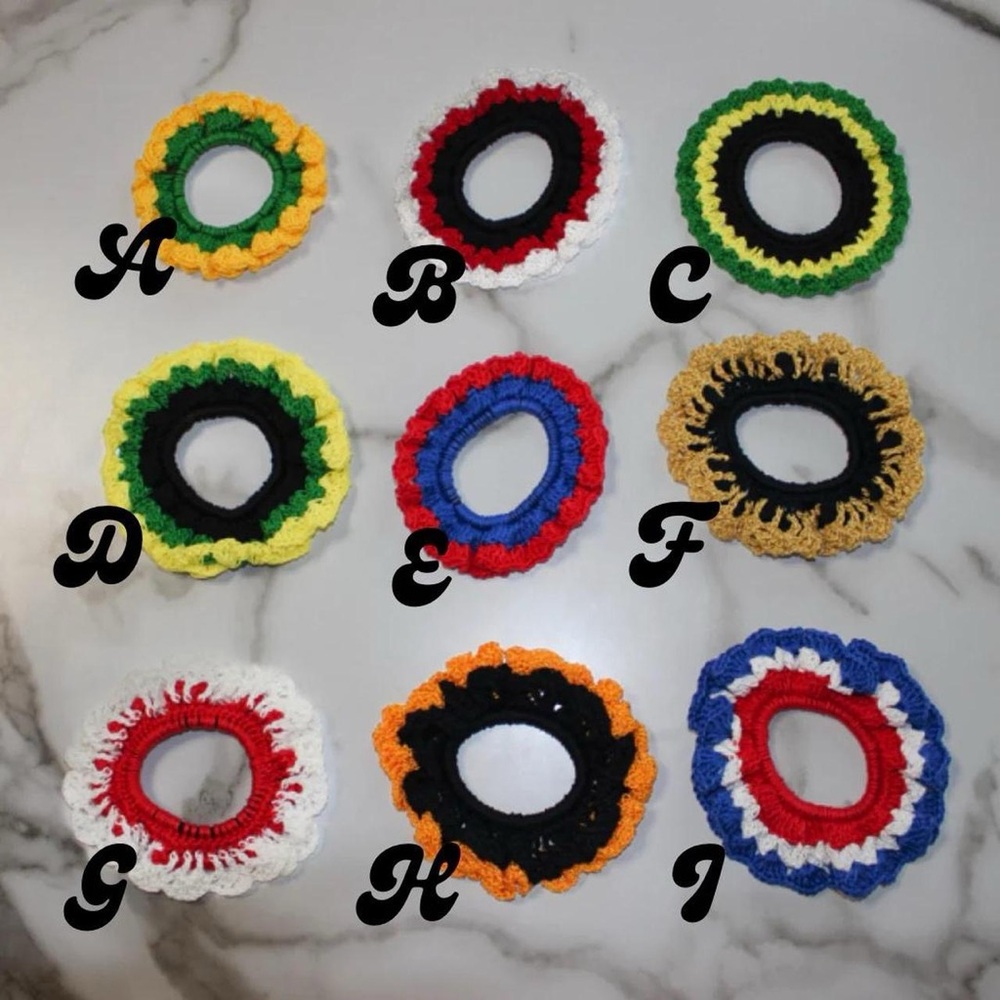Colorful Crochet Hair Scrunchies Set